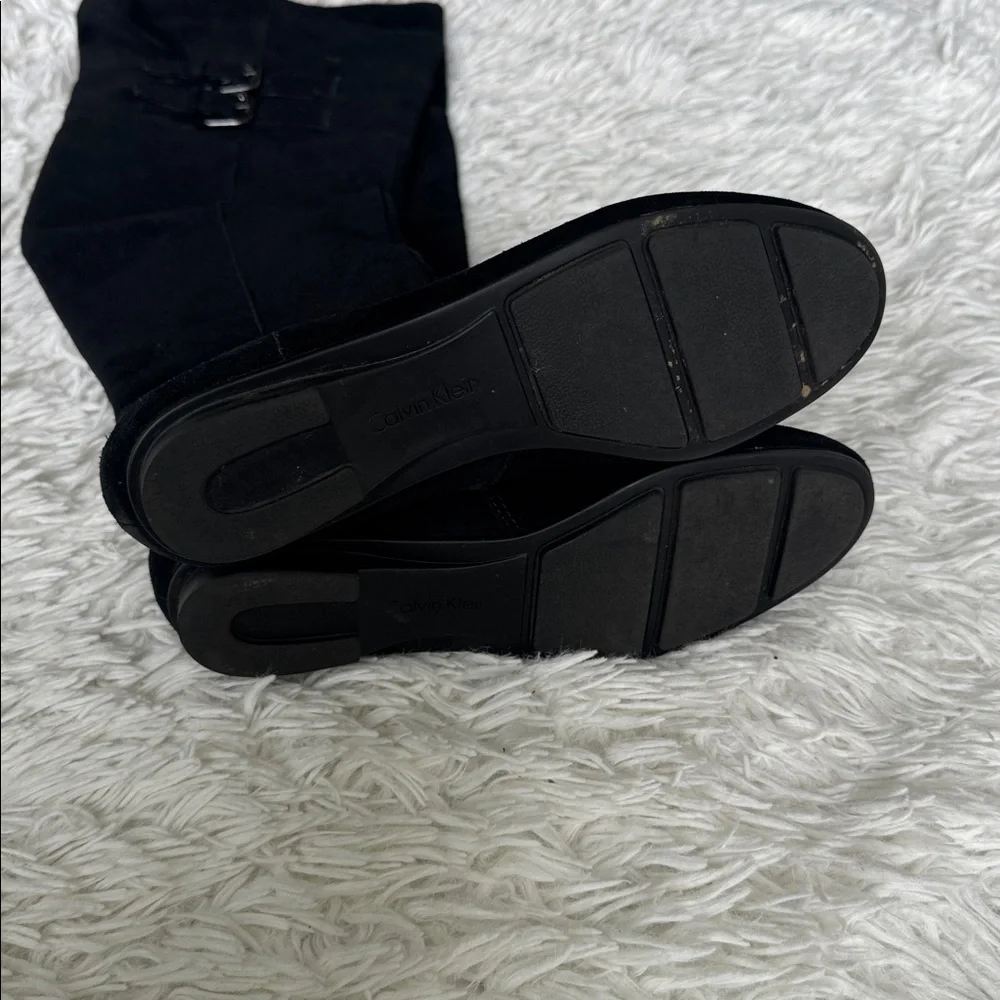 Ralph Lauren Black Suede Michelle over the Knee Boots Size 7.5